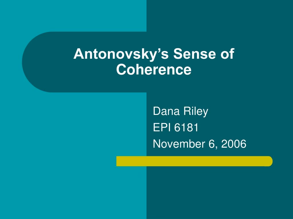 What is the salutogenic sense of coherence?