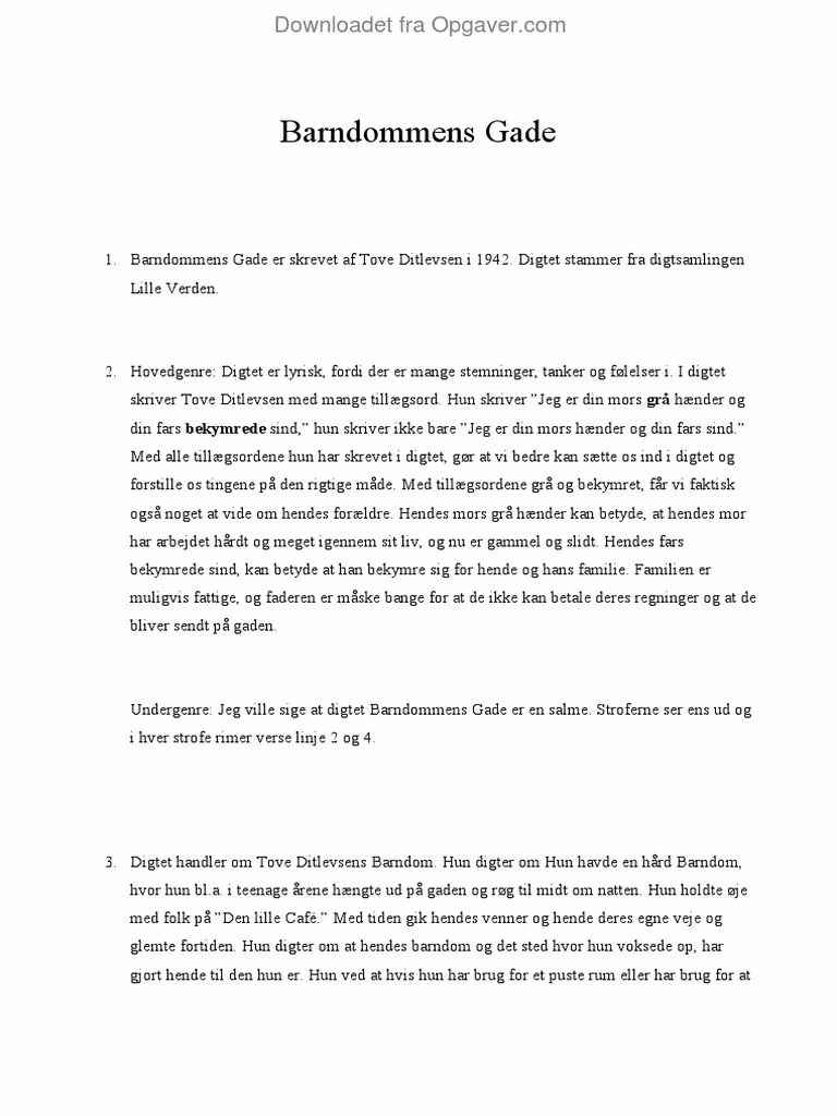 Hvad er konflikten i Barndommens gade?