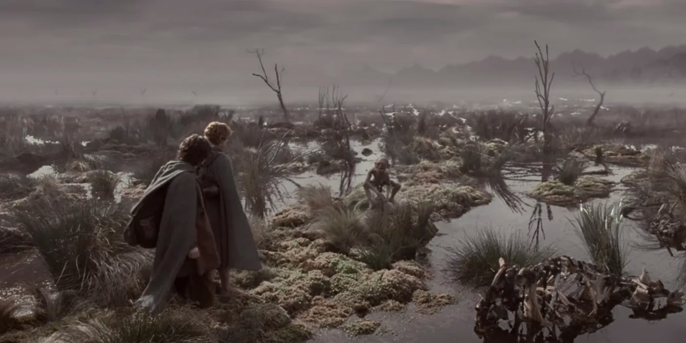 Why did Frodo fall into the bog?